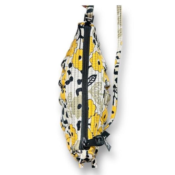 Vera Bradley Yellow Floral Crossbody Bag Quilted Cotton Small Adjustable Strap - Picture 6 of 12
